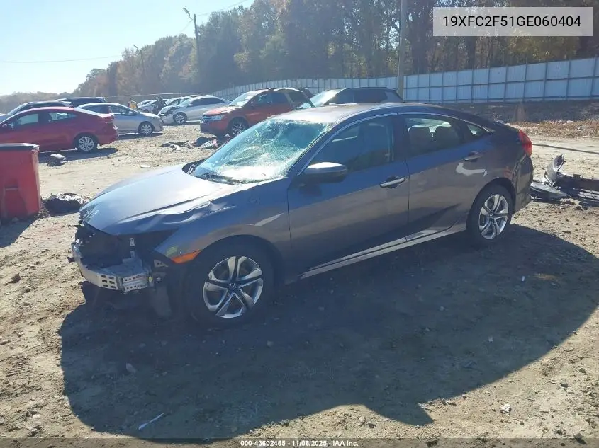19XFC2F51GE060404 2016 Honda Civic Lx