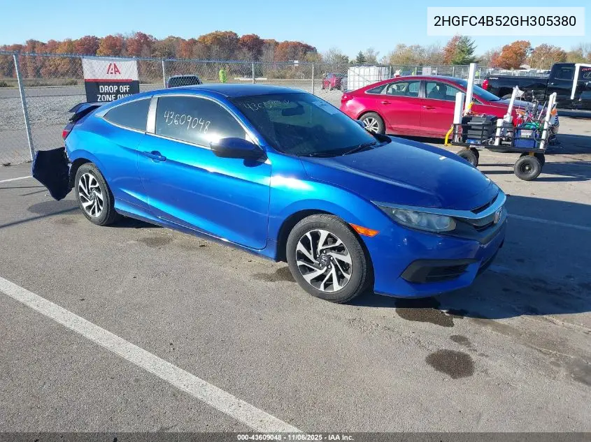2HGFC4B52GH305380 2016 Honda Civic Lx