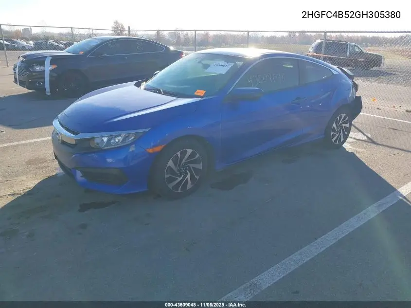 2HGFC4B52GH305380 2016 Honda Civic Lx