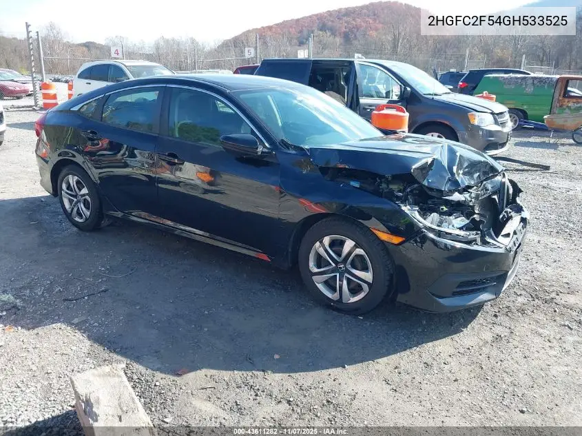 2HGFC2F54GH533525 2016 Honda Civic Lx