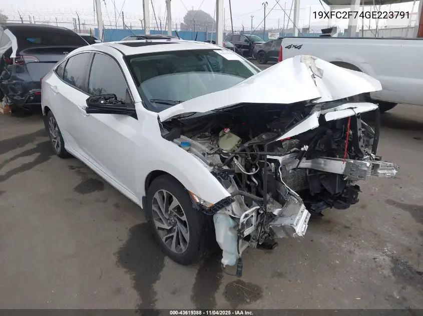 19XFC2F74GE223791 2016 Honda Civic Ex
