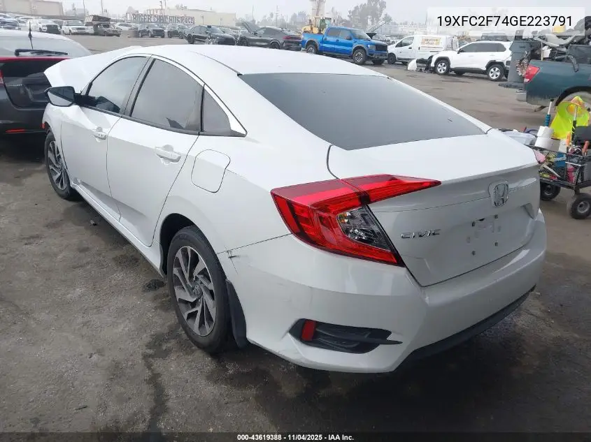19XFC2F74GE223791 2016 Honda Civic Ex
