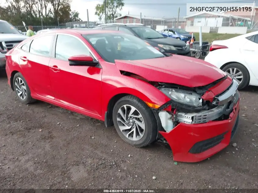 2HGFC2F79GH551195 2016 Honda Civic Ex
