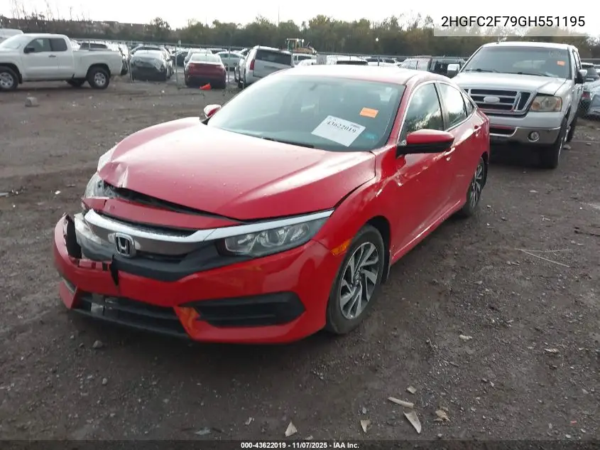 2HGFC2F79GH551195 2016 Honda Civic Ex