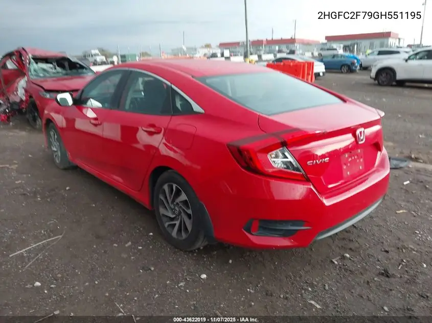 2HGFC2F79GH551195 2016 Honda Civic Ex