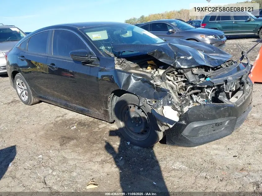 19XFC2F58GE088121 2016 Honda Civic Lx