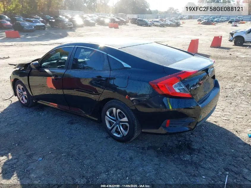 19XFC2F58GE088121 2016 Honda Civic Lx