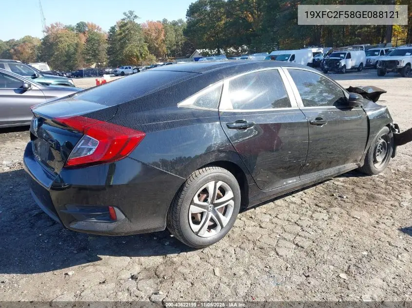 19XFC2F58GE088121 2016 Honda Civic Lx