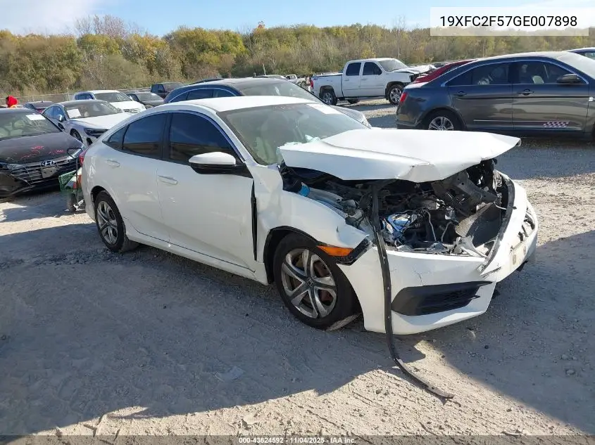 19XFC2F57GE007898 2016 Honda Civic Lx