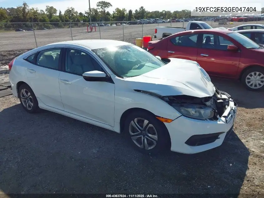 19XFC2F52GE047404 2016 Honda Civic Lx