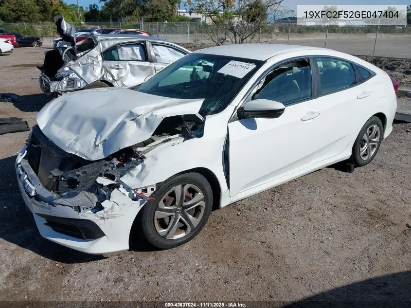 19XFC2F52GE047404 2016 Honda Civic Lx