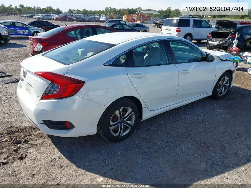 19XFC2F52GE047404 2016 Honda Civic Lx