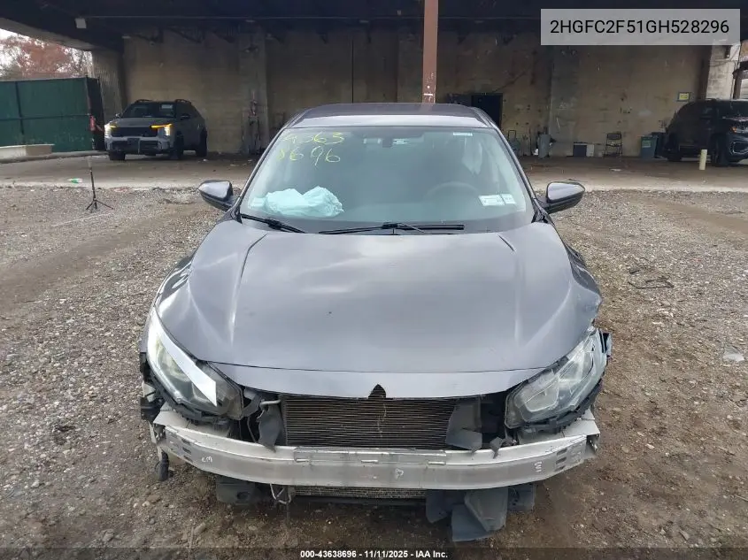 2HGFC2F51GH528296 2016 Honda Civic Lx