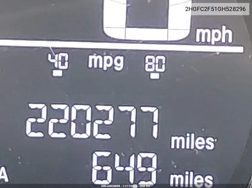 2HGFC2F51GH528296 2016 Honda Civic Lx