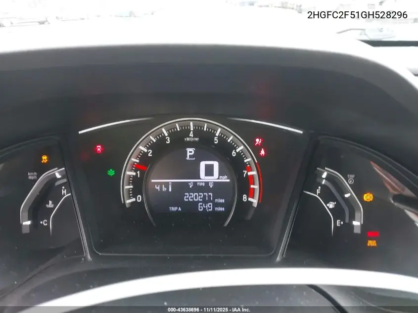 2HGFC2F51GH528296 2016 Honda Civic Lx