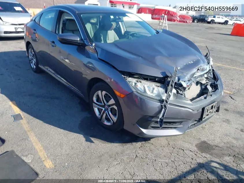 2HGFC2F54GH559669 2016 Honda Civic Lx
