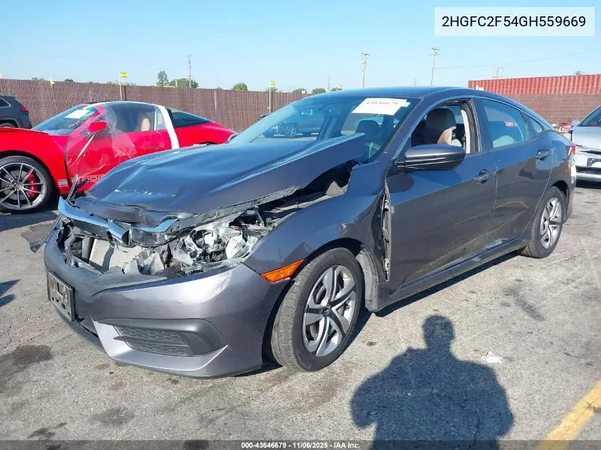 2HGFC2F54GH559669 2016 Honda Civic Lx