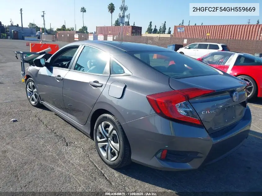 2HGFC2F54GH559669 2016 Honda Civic Lx