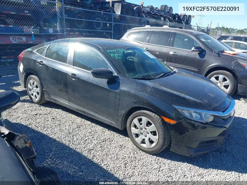 19XFC2F57GE220091 2016 Honda Civic Lx