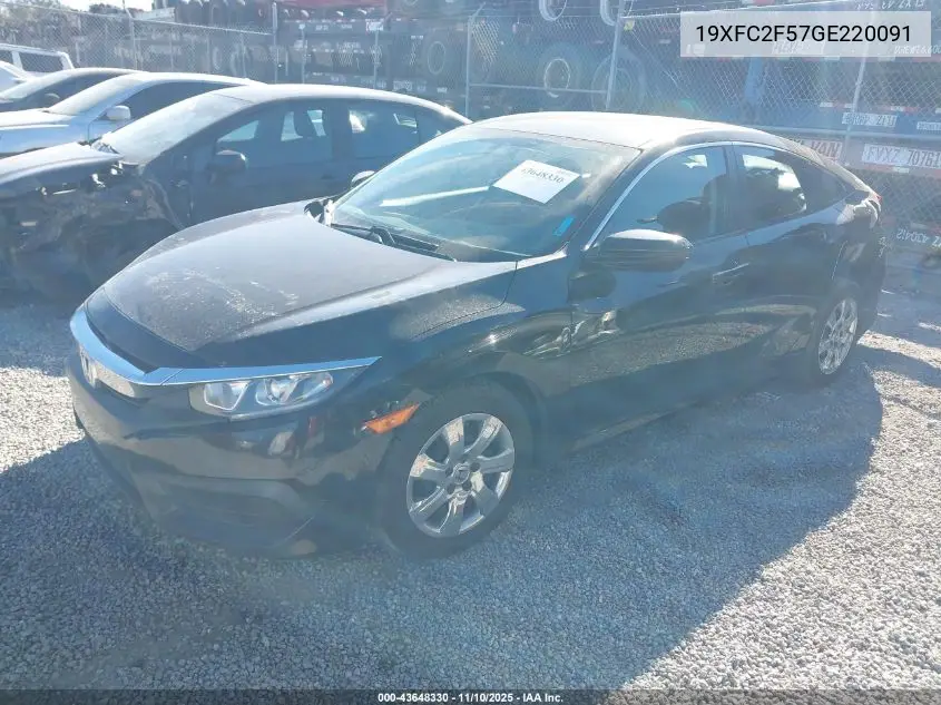 19XFC2F57GE220091 2016 Honda Civic Lx