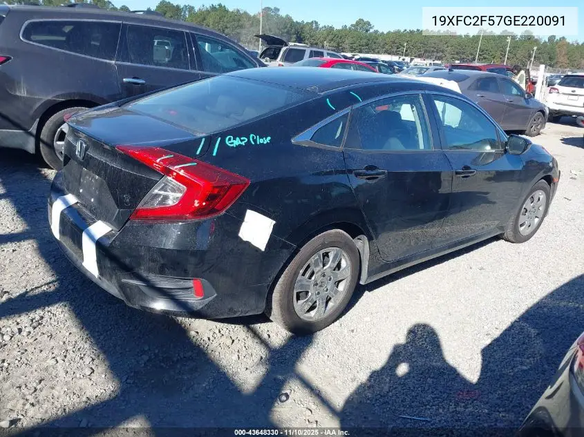 19XFC2F57GE220091 2016 Honda Civic Lx