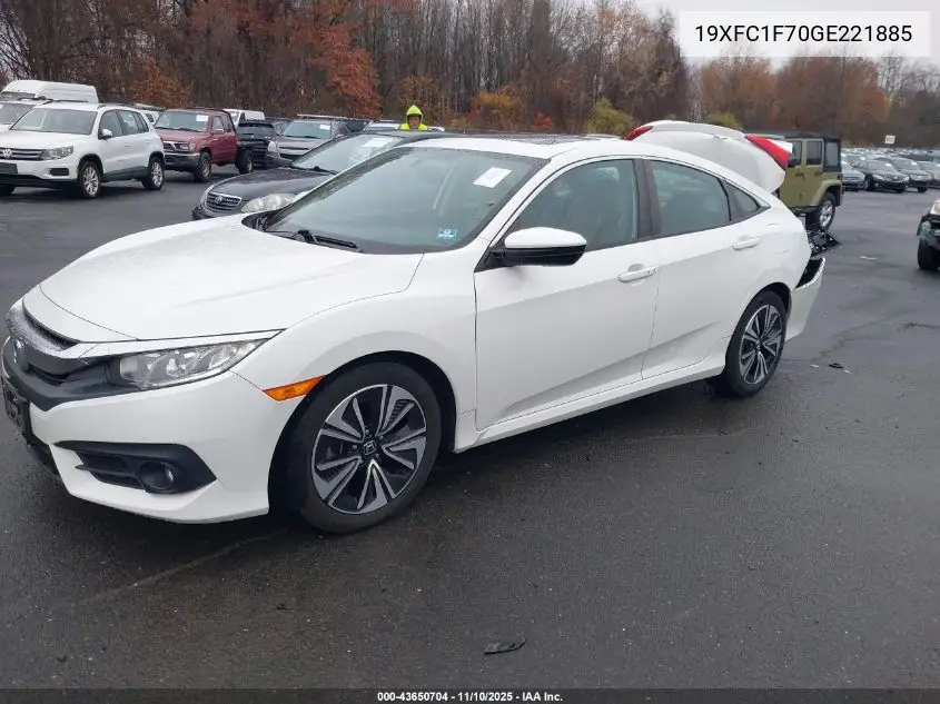 19XFC1F70GE221885 2016 Honda Civic Ex-L