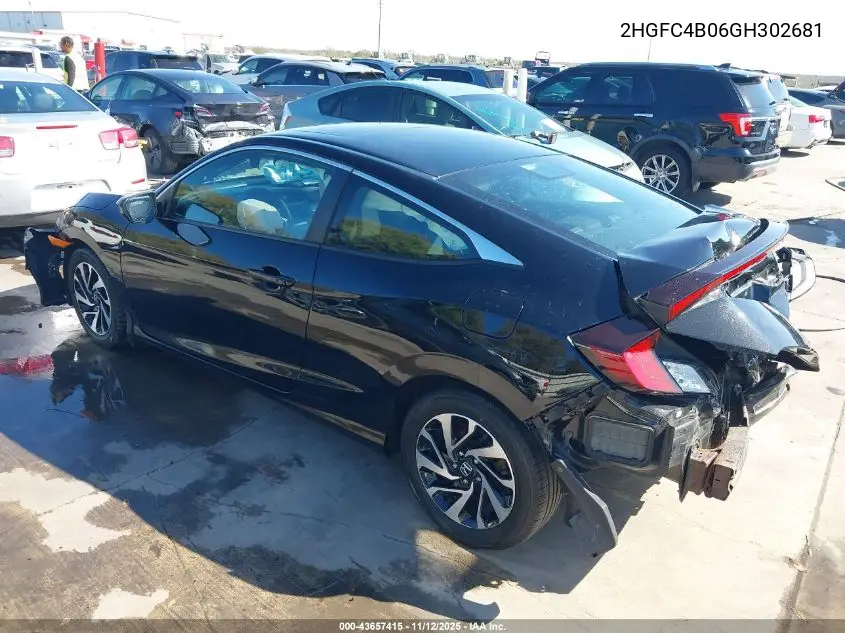 2HGFC4B06GH302681 2016 Honda Civic Lx-P