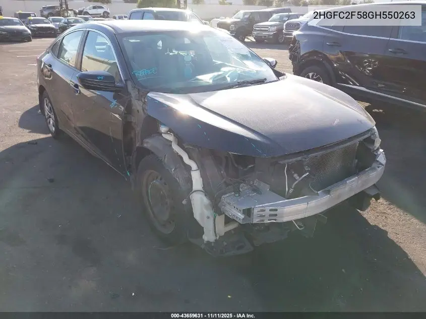 2HGFC2F58GH550263 2016 Honda Civic Lx