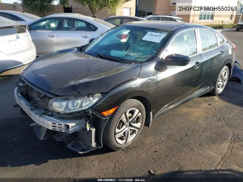 2HGFC2F58GH550263 2016 Honda Civic Lx