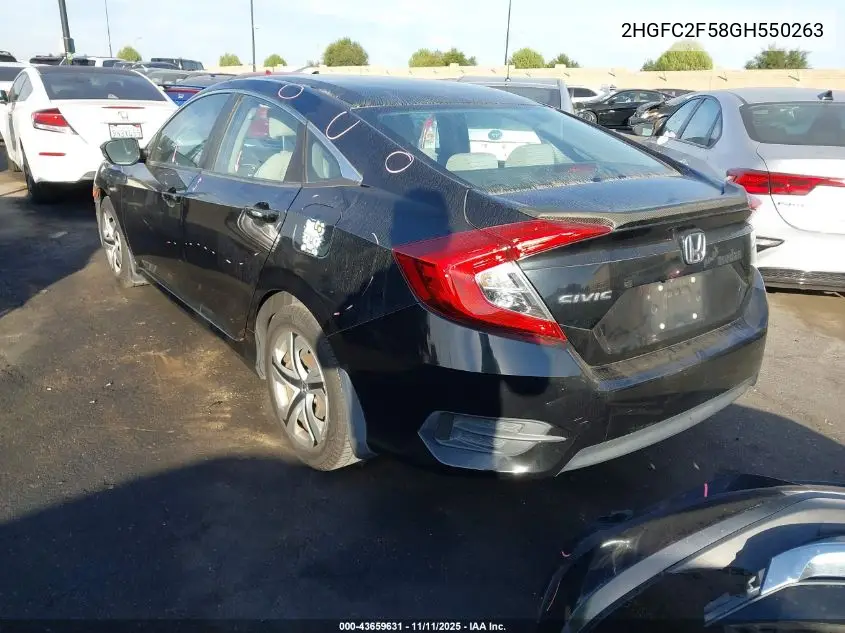 2HGFC2F58GH550263 2016 Honda Civic Lx