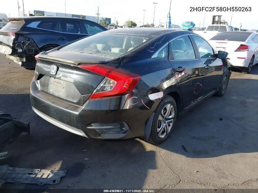 2HGFC2F58GH550263 2016 Honda Civic Lx