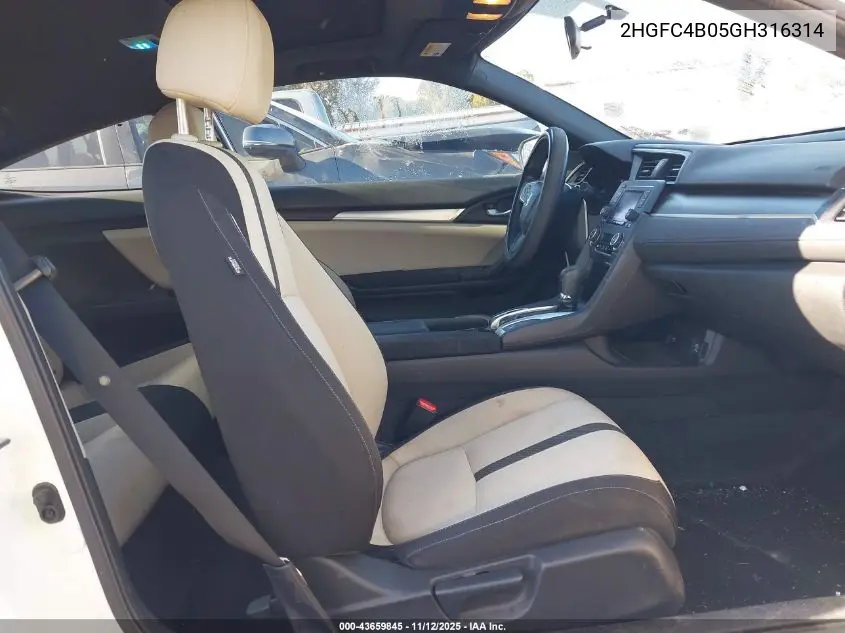 2HGFC4B05GH316314 2016 Honda Civic Lx-P