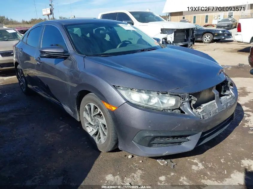 19XFC2F77GE093571 2016 Honda Civic Ex