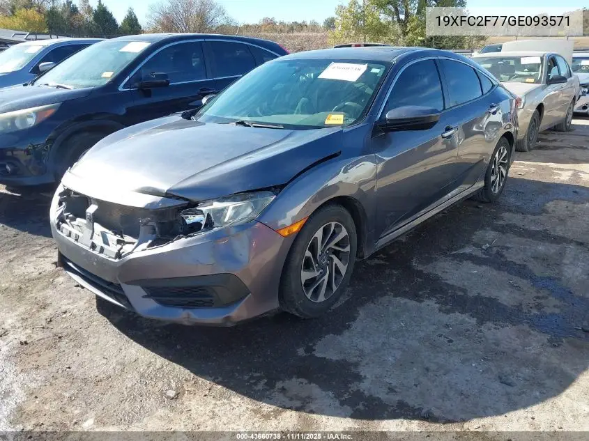 19XFC2F77GE093571 2016 Honda Civic Ex