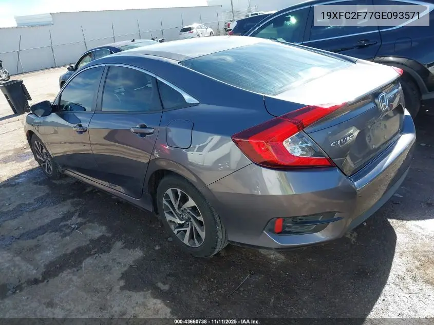 19XFC2F77GE093571 2016 Honda Civic Ex