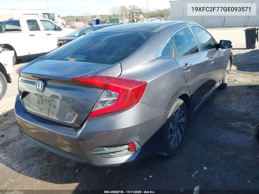 19XFC2F77GE093571 2016 Honda Civic Ex