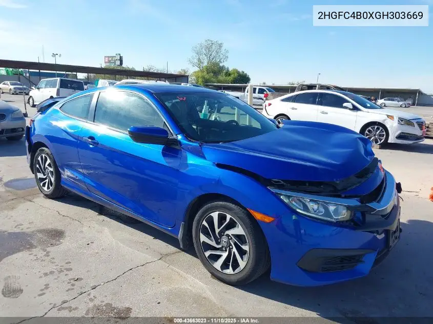 2HGFC4B0XGH303669 2016 Honda Civic Lx-P