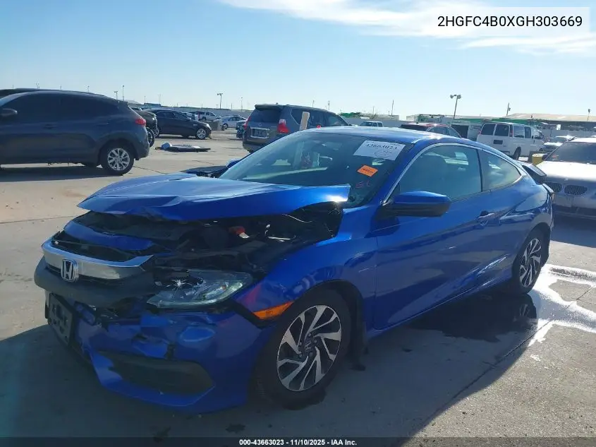 2HGFC4B0XGH303669 2016 Honda Civic Lx-P