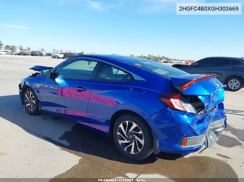 2HGFC4B0XGH303669 2016 Honda Civic Lx-P