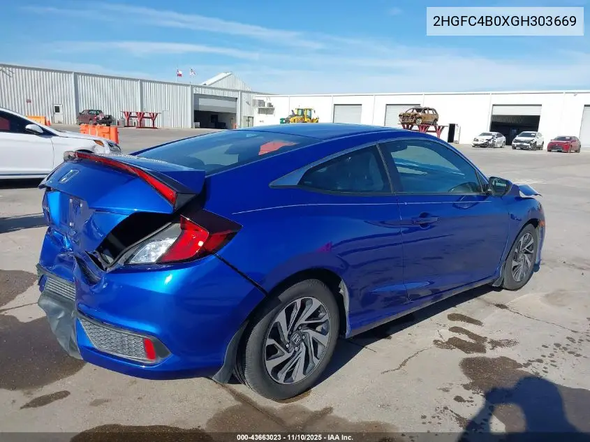2HGFC4B0XGH303669 2016 Honda Civic Lx-P