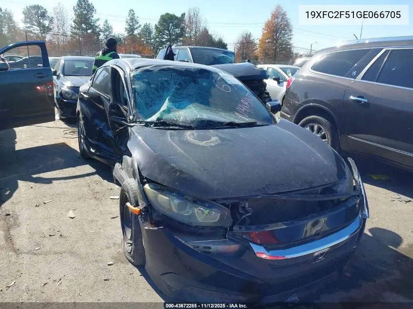 19XFC2F51GE066705 2016 Honda Civic Lx