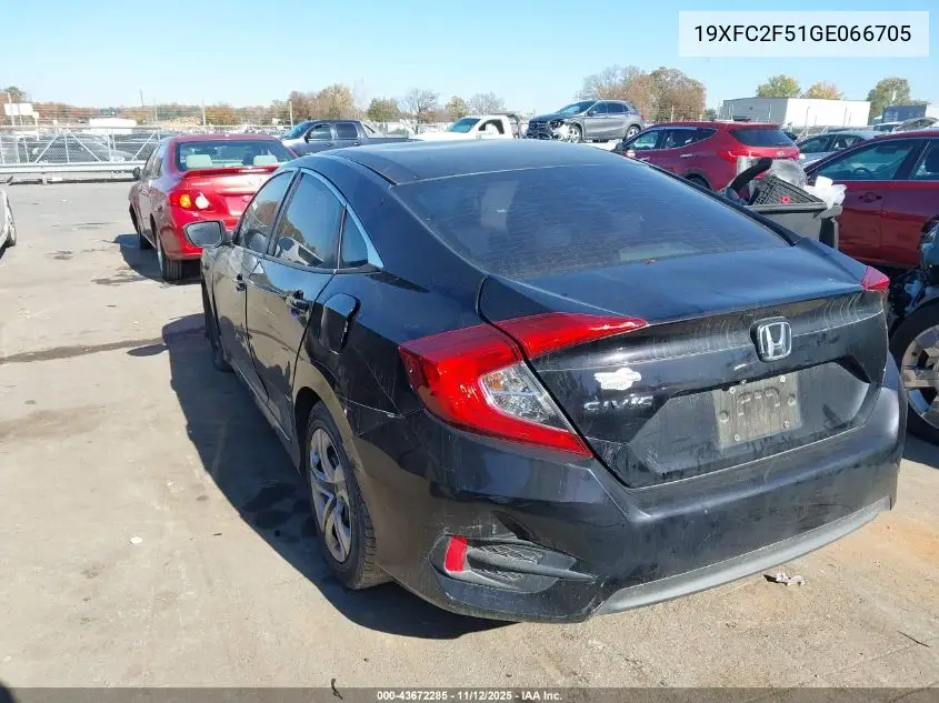 19XFC2F51GE066705 2016 Honda Civic Lx
