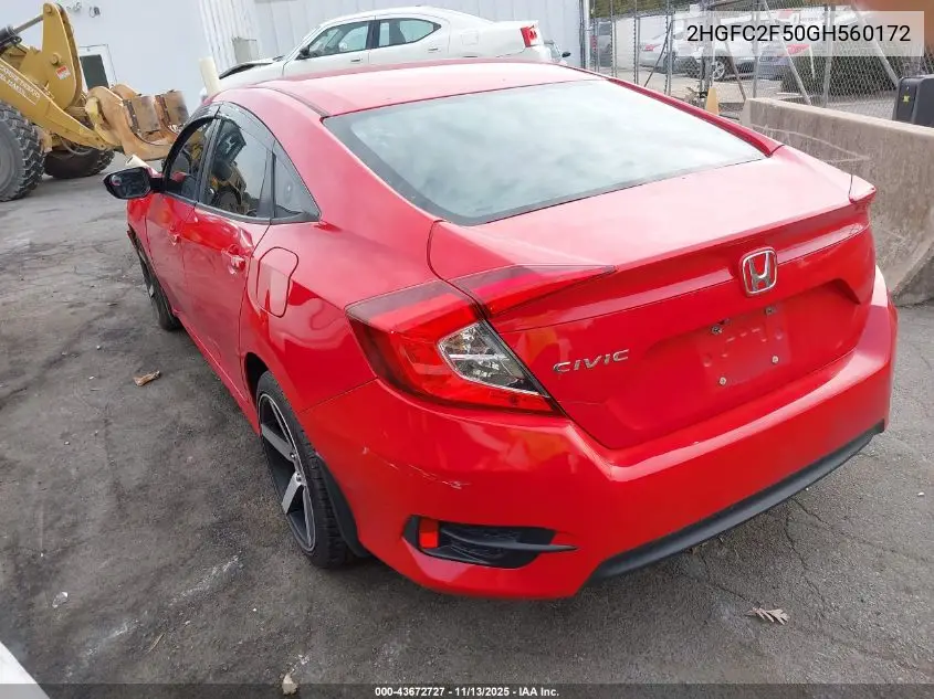 2HGFC2F50GH560172 2016 Honda Civic Lx