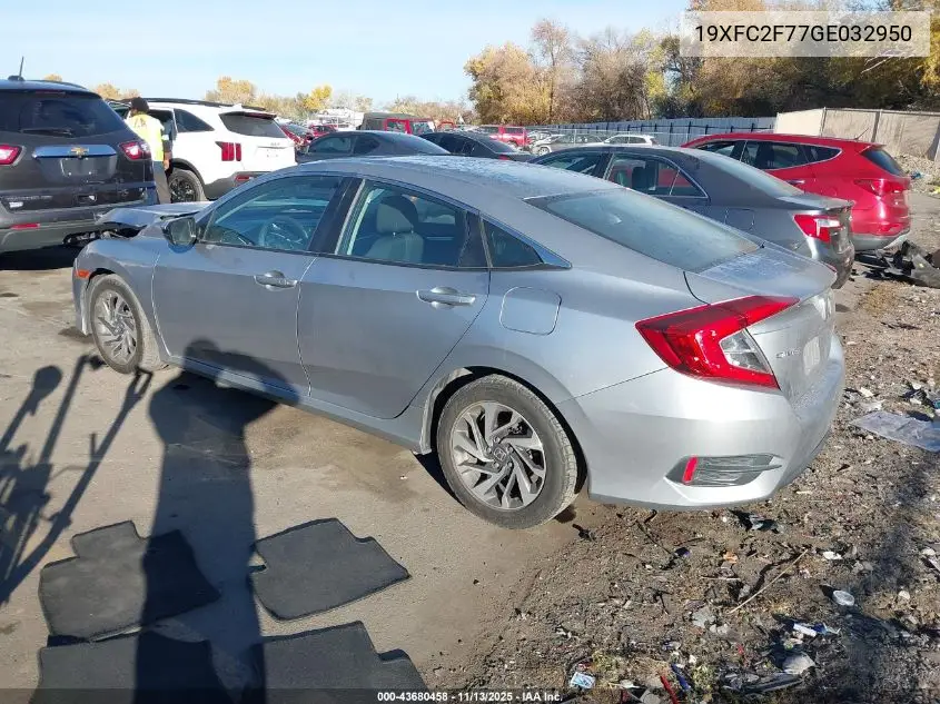 19XFC2F77GE032950 2016 Honda Civic Ex