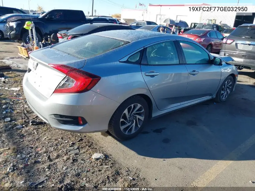 19XFC2F77GE032950 2016 Honda Civic Ex