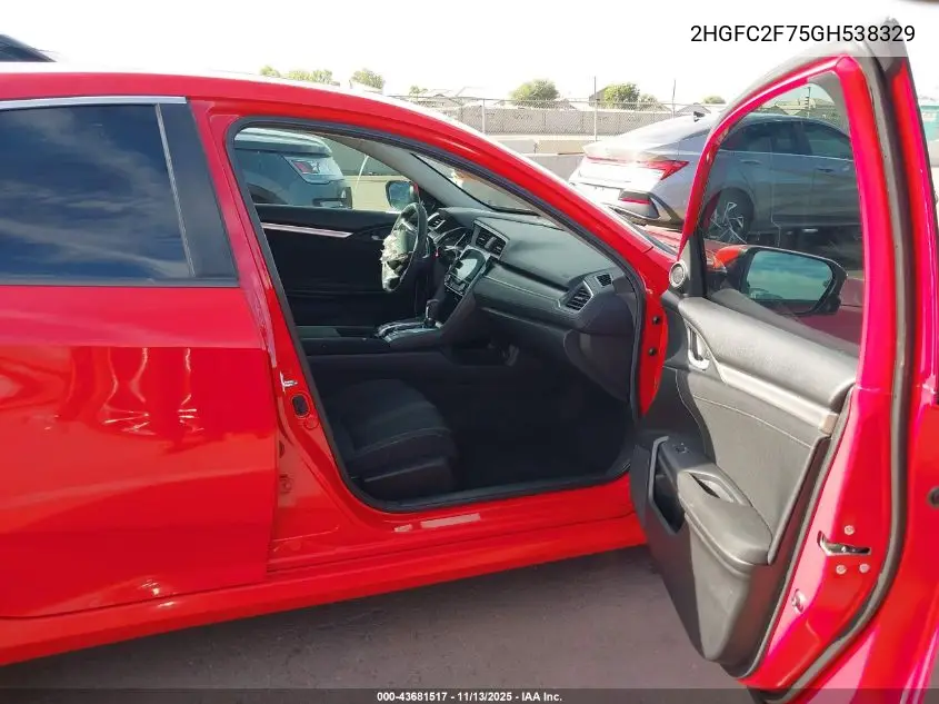 2HGFC2F75GH538329 2016 Honda Civic Ex