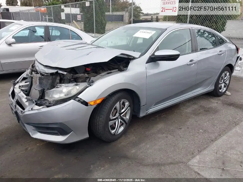 2HGFC2F57GH561111 2016 Honda Civic Lx