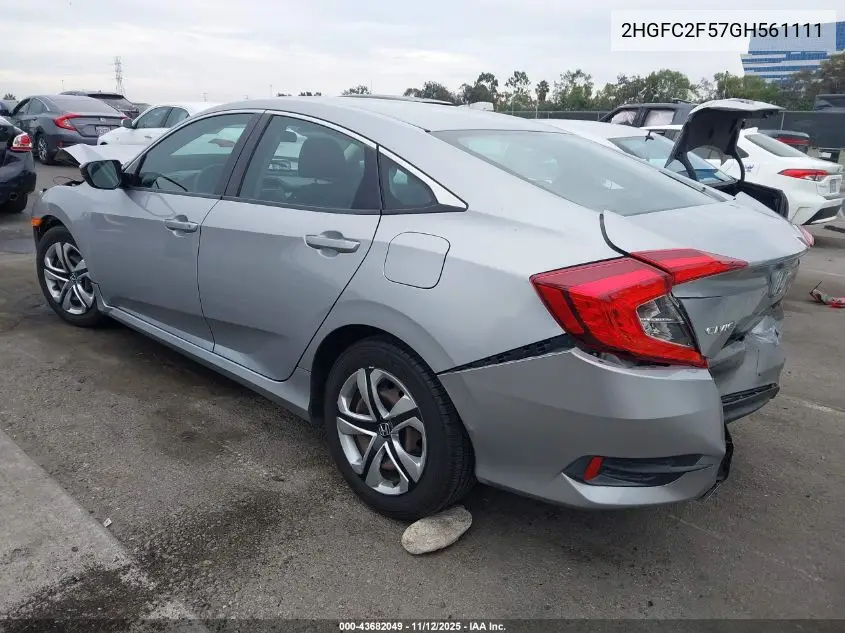 2HGFC2F57GH561111 2016 Honda Civic Lx