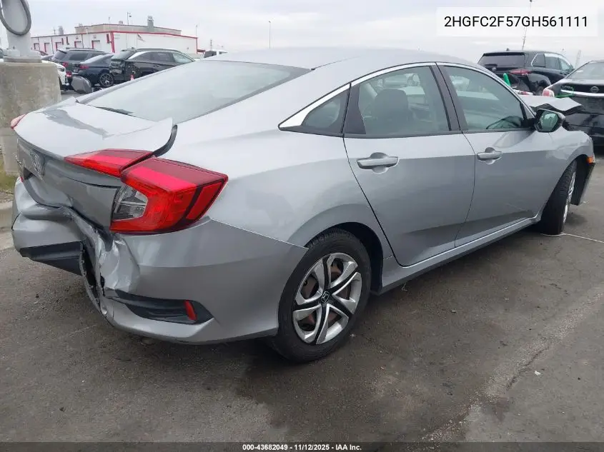 2HGFC2F57GH561111 2016 Honda Civic Lx