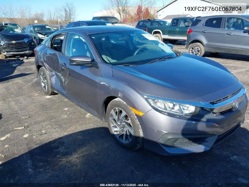 19XFC2F76GE067804 2016 Honda Civic Ex